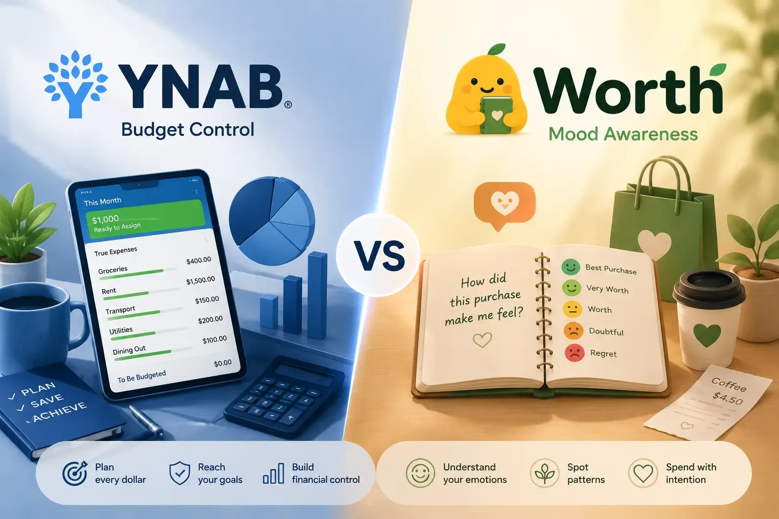 YNAB vs Worth: Budget Control vs Mood Awareness Compared (2026)